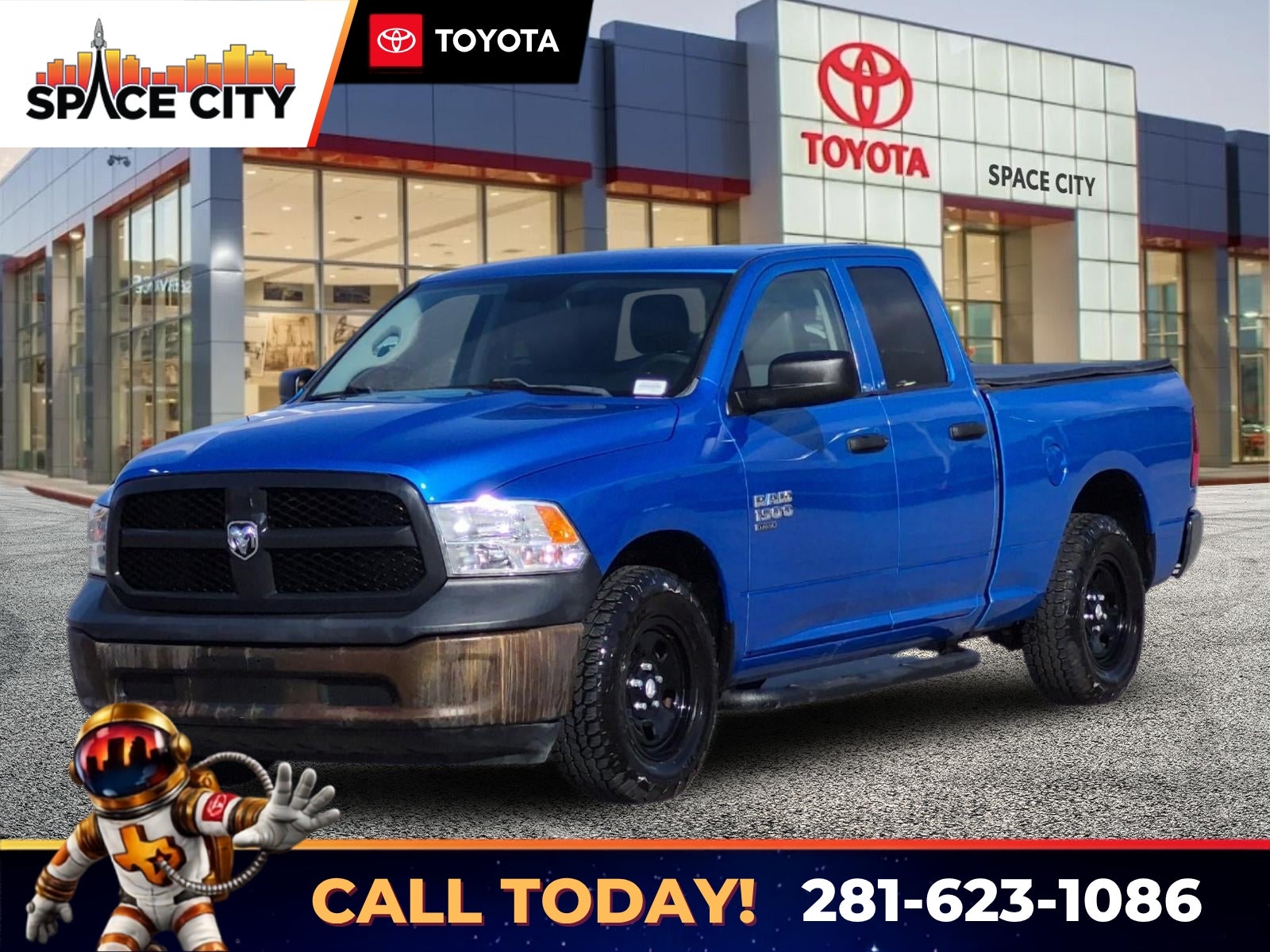 2022 RAM 1500 Tradesman in Hydro Blue Pearlcoat — front three-quarter view