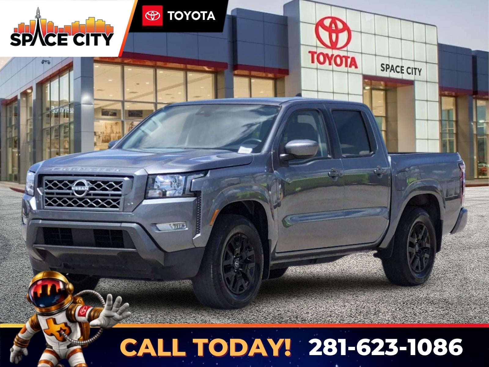 2024 Nissan Frontier SV in Gun Metallic — front three-quarter view