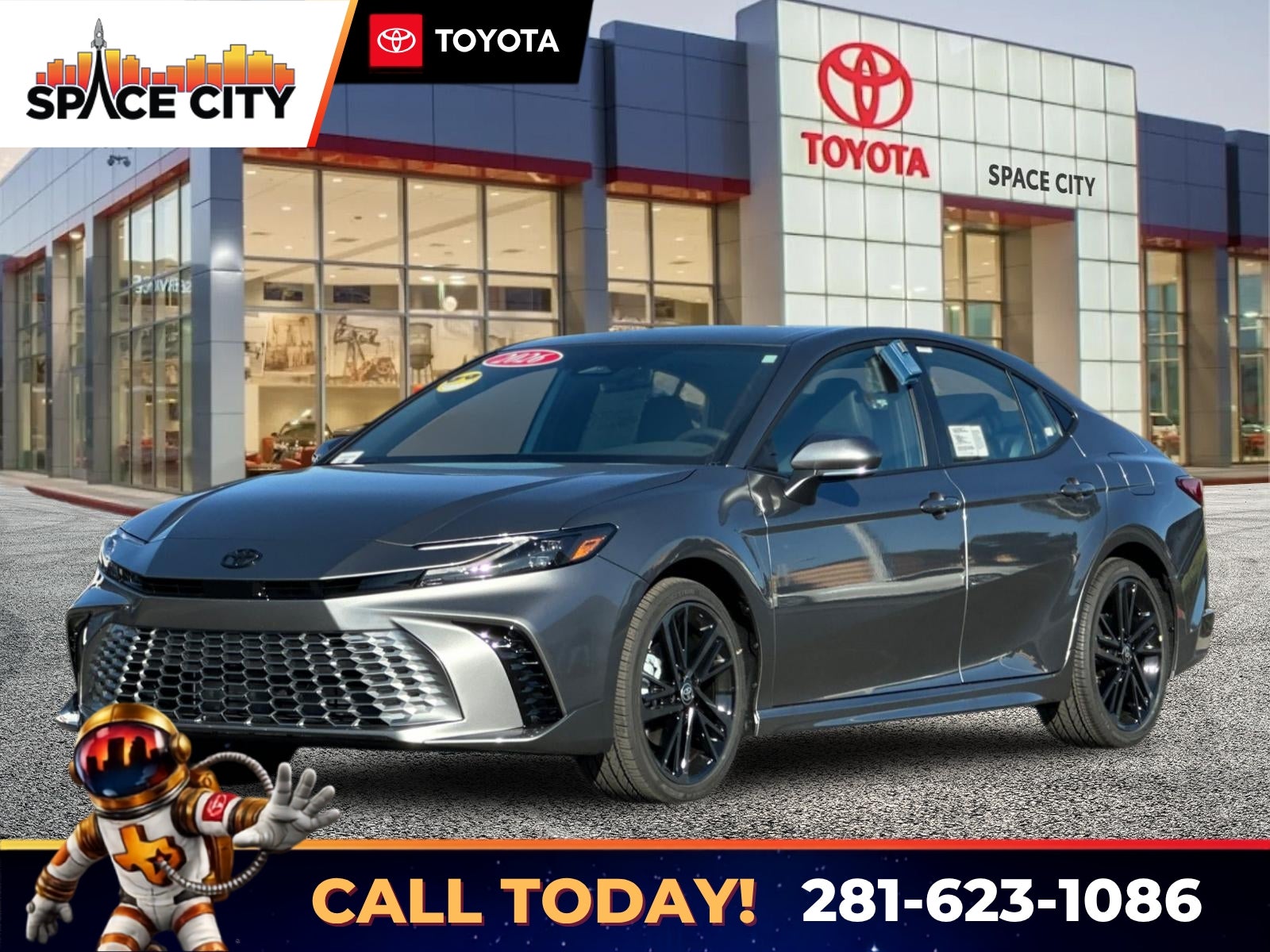 2026 Toyota Camry XSE in Heavy Metal — front three-quarter view