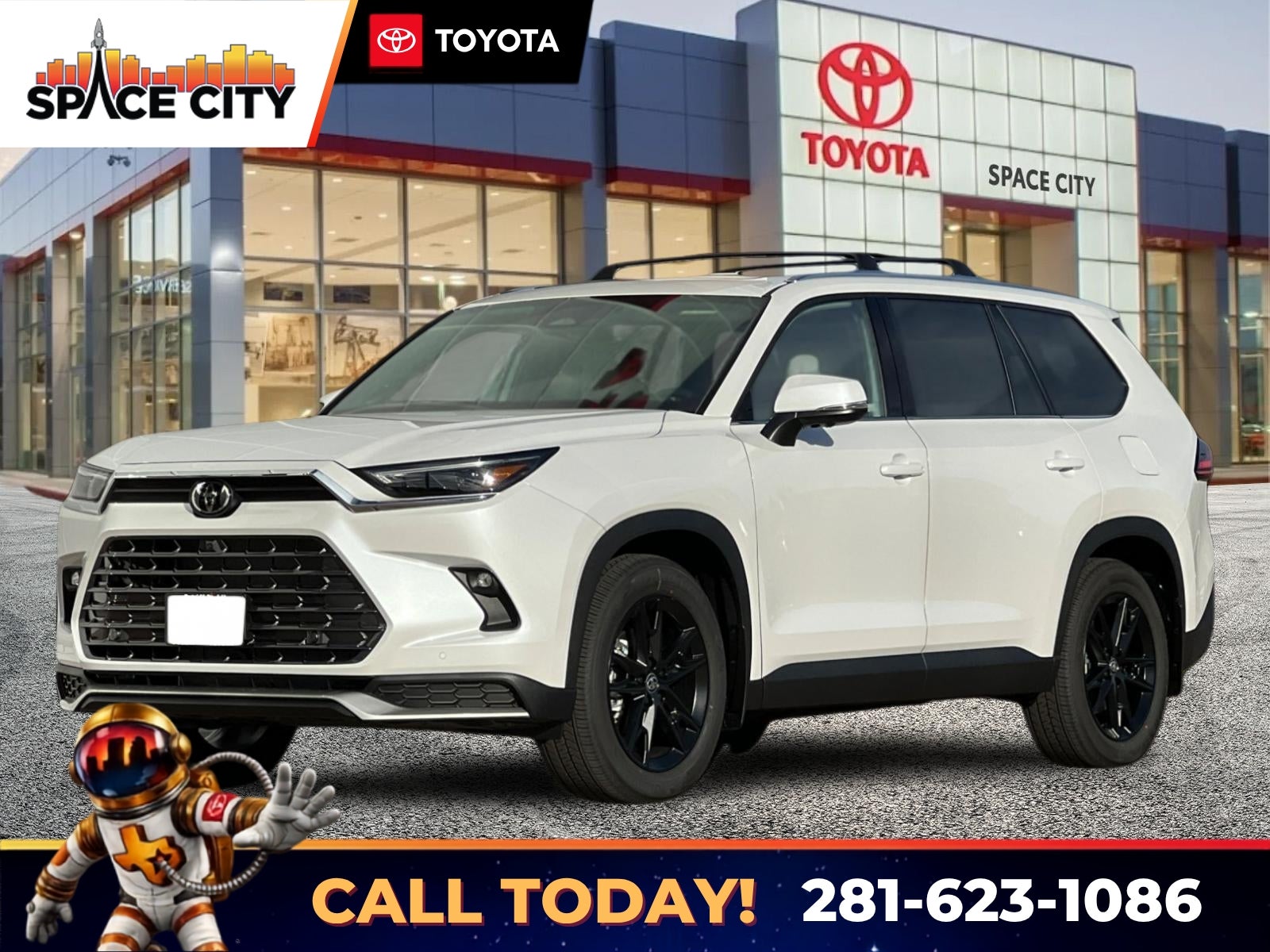2026 Toyota Highlander MAX Platinum in Pearl — front three-quarter view