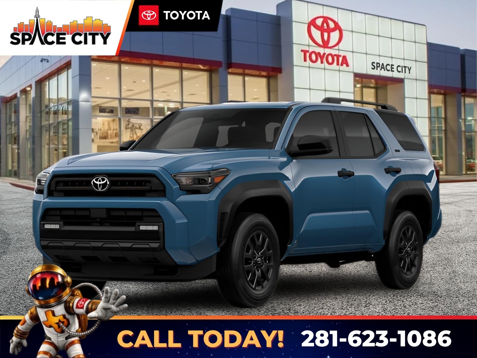 2026 Toyota 4Runner SR5 in Heritage Blue — front three-quarter view