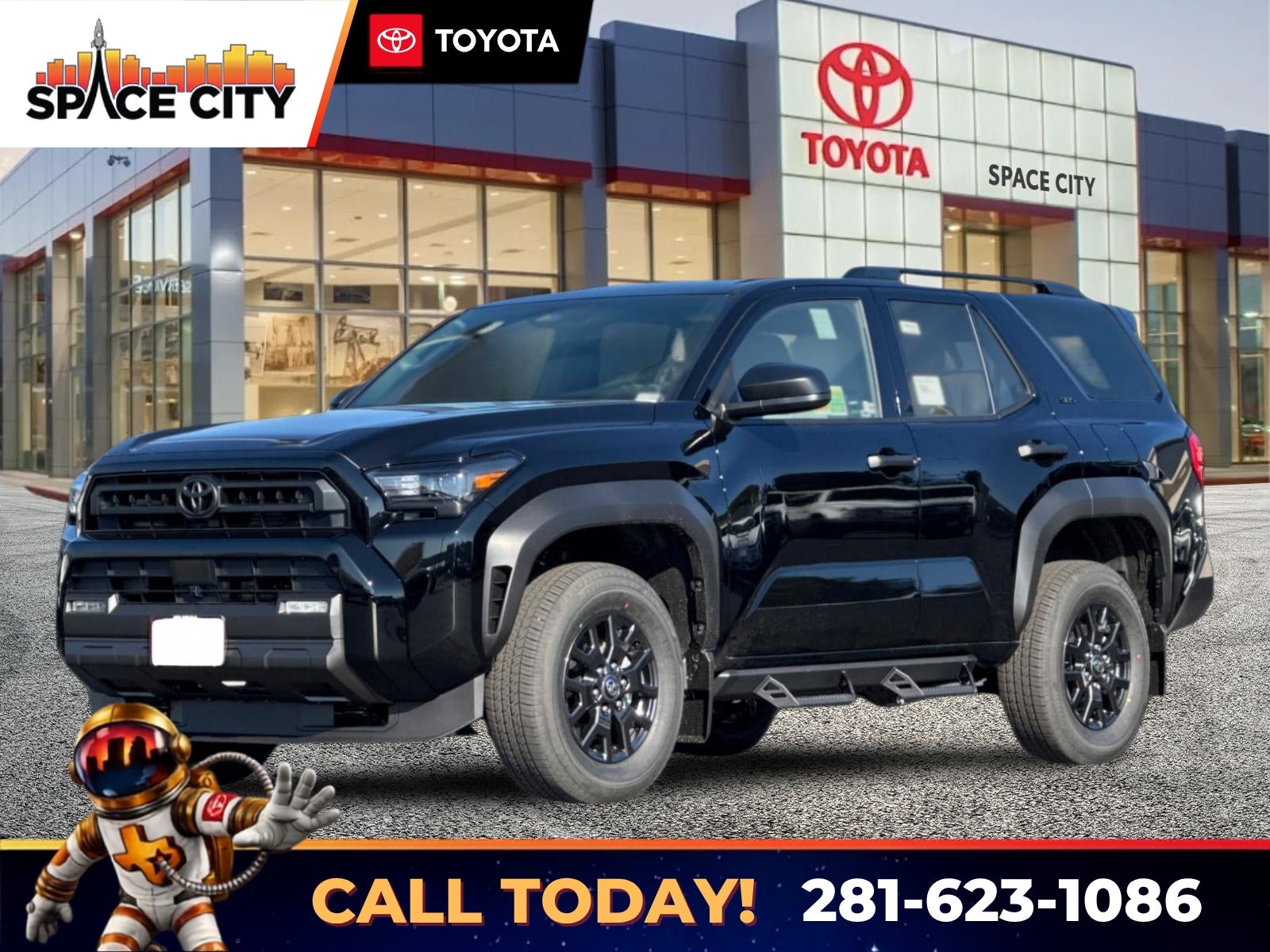 2026 Toyota 4Runner SR5 in Black — front three-quarter view