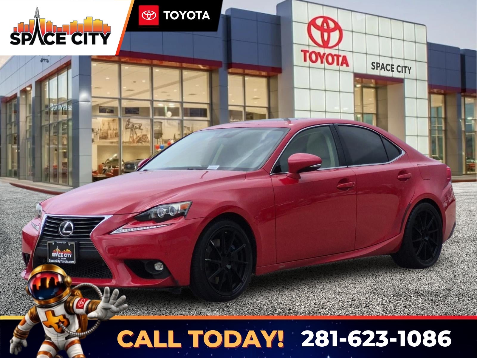 2016 Lexus IS 200t in Redline — front three-quarter view