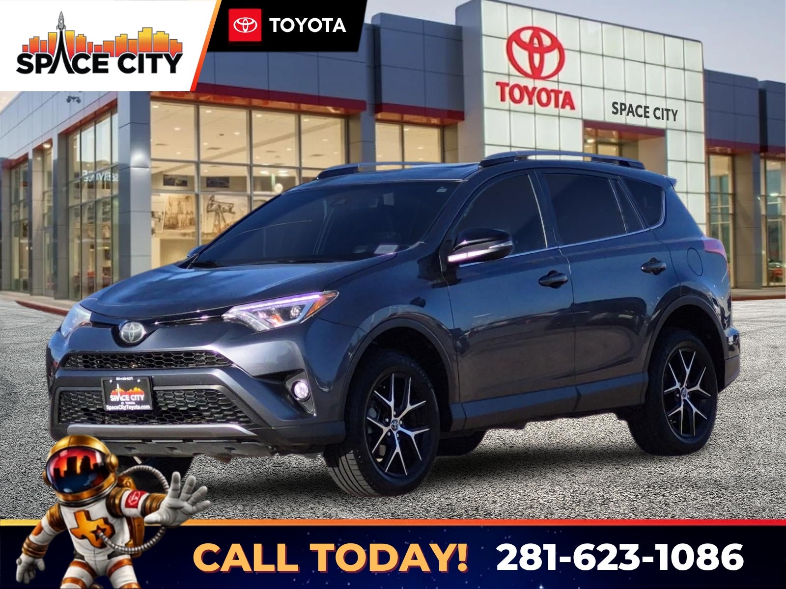 2018 Toyota RAV4 SE in Magnetic Gray Met. — front three-quarter view