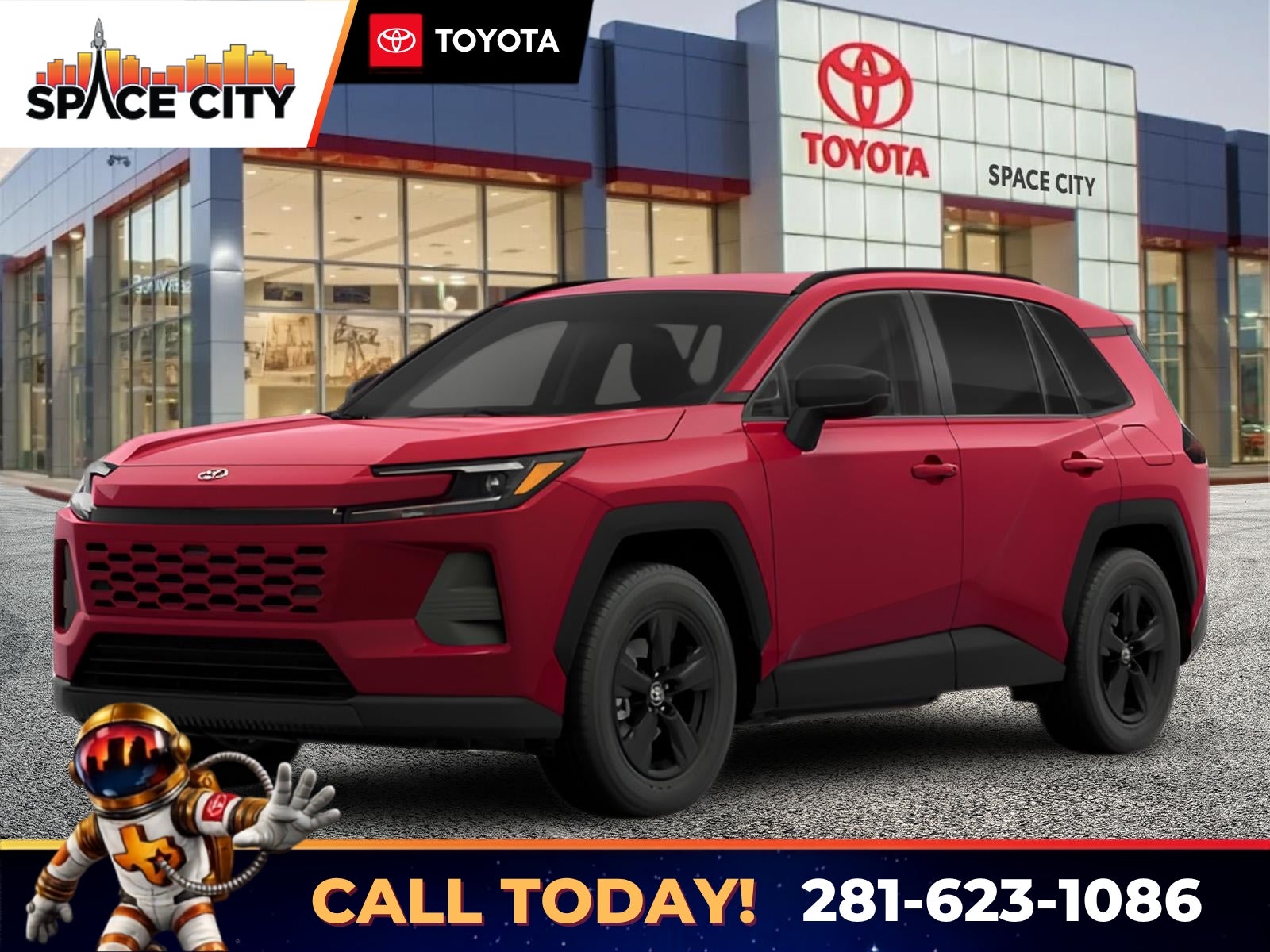2026 Toyota RAV4 LE in Ruby Flare Pearl — front three-quarter view