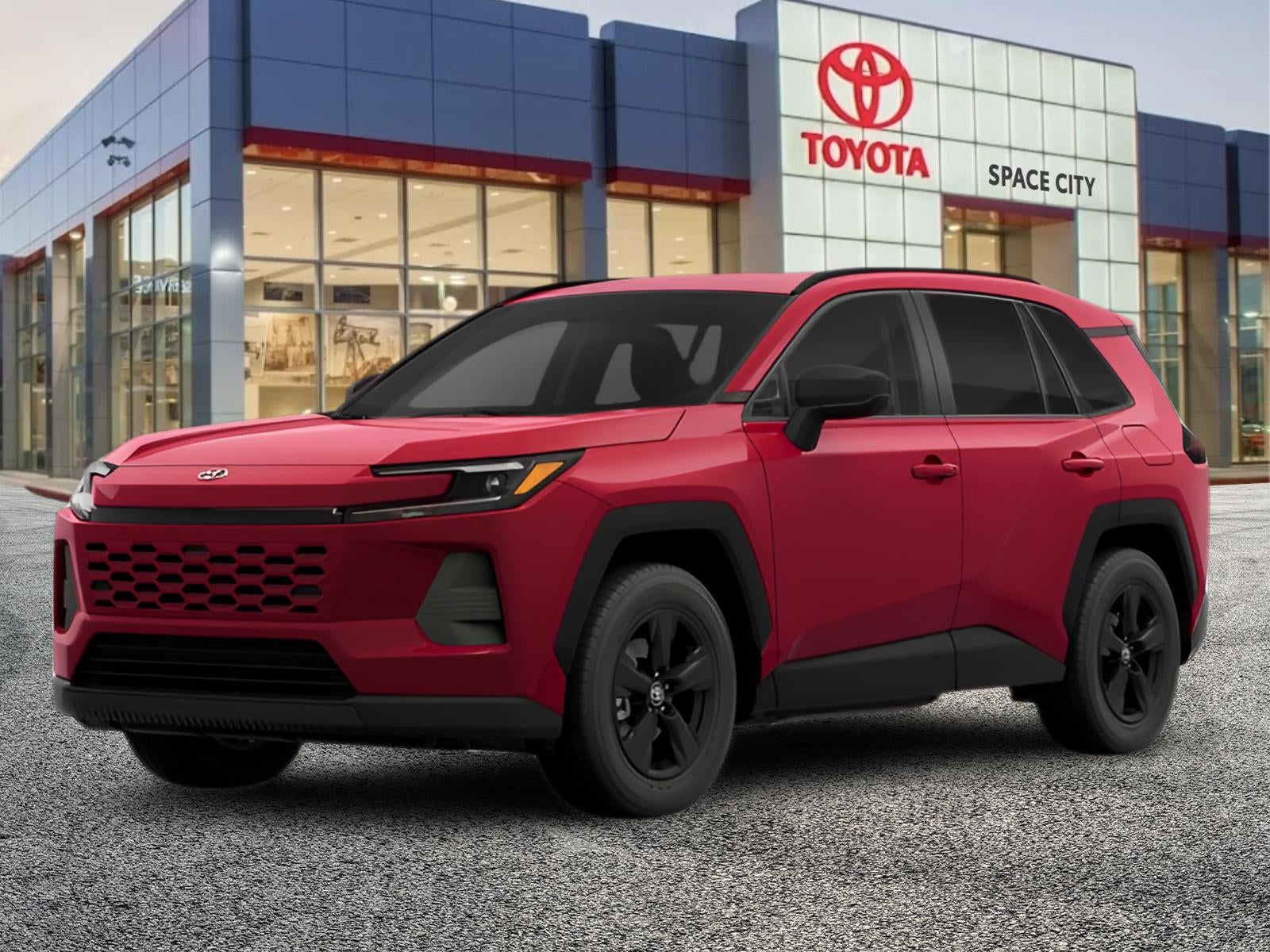 2026 Toyota RAV4 LE in Ruby Flare Pearl — front three-quarter view
