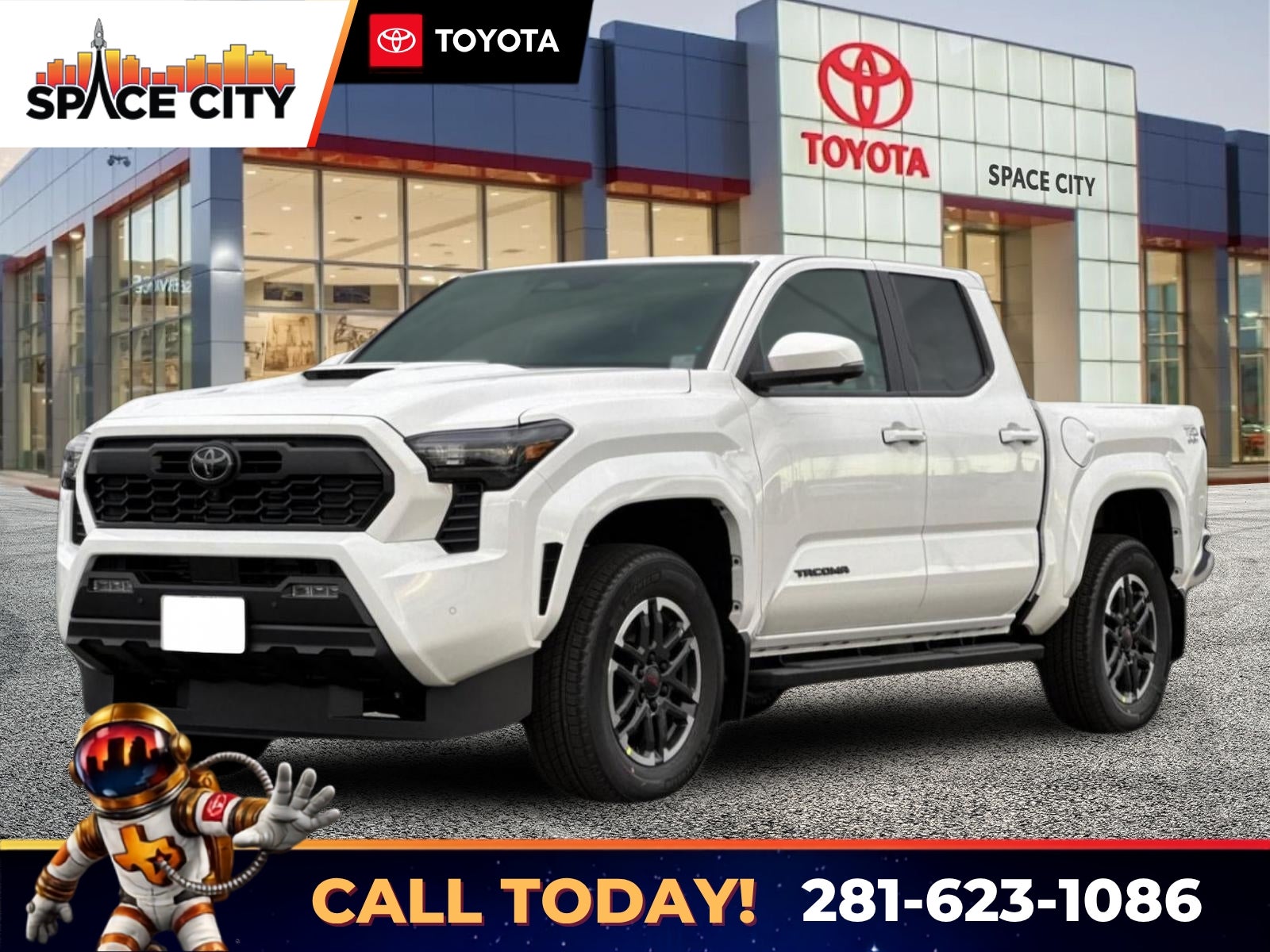 2026 Toyota Tacoma TRD Sport in Ice Cap — front three-quarter view