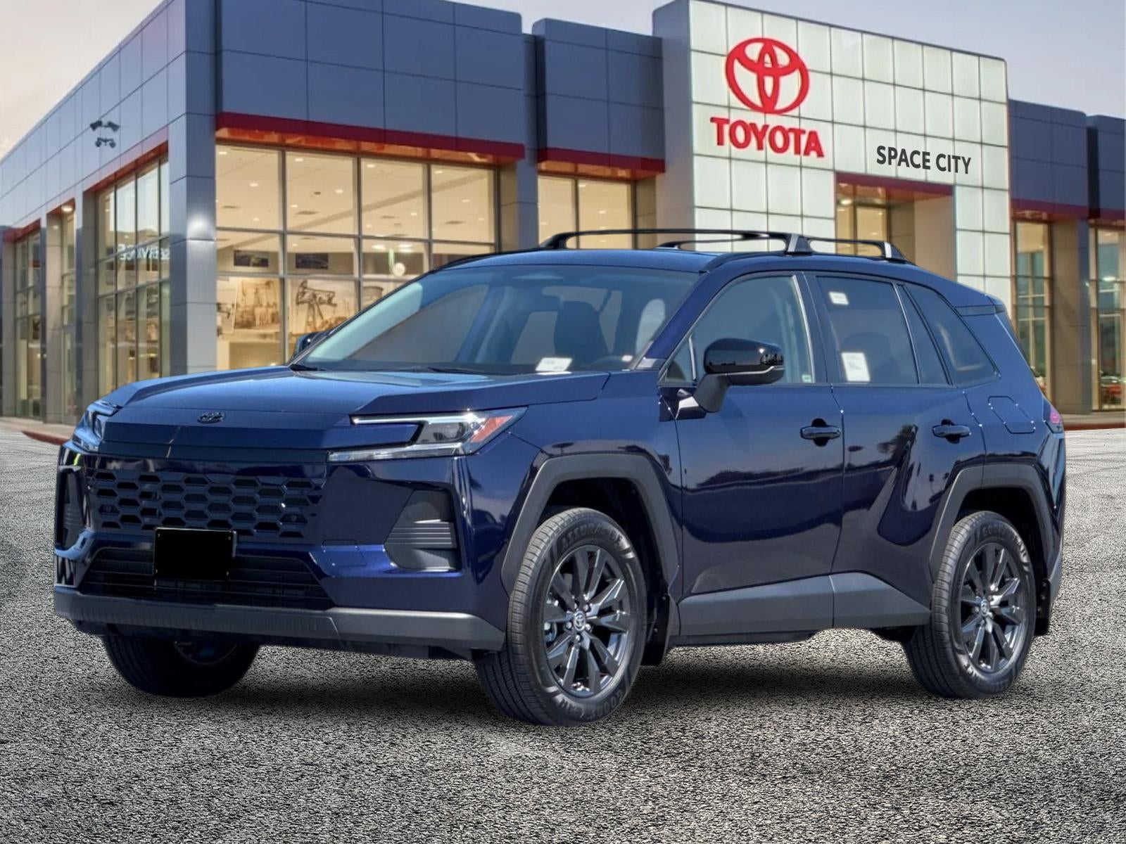 2026 Toyota RAV4 XLE Premium in Blueprint — front three-quarter view