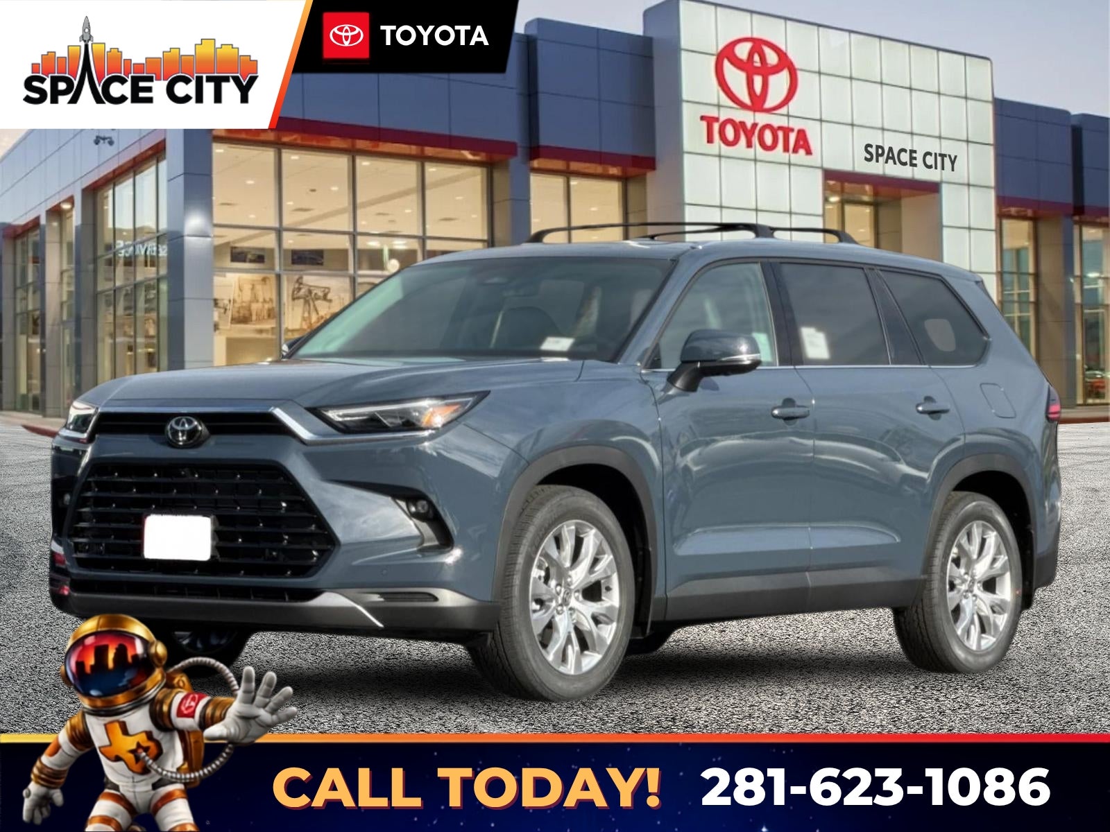 2026 Toyota Highlander Hybrid Limited in Storm Cloud — front three-quarter view
