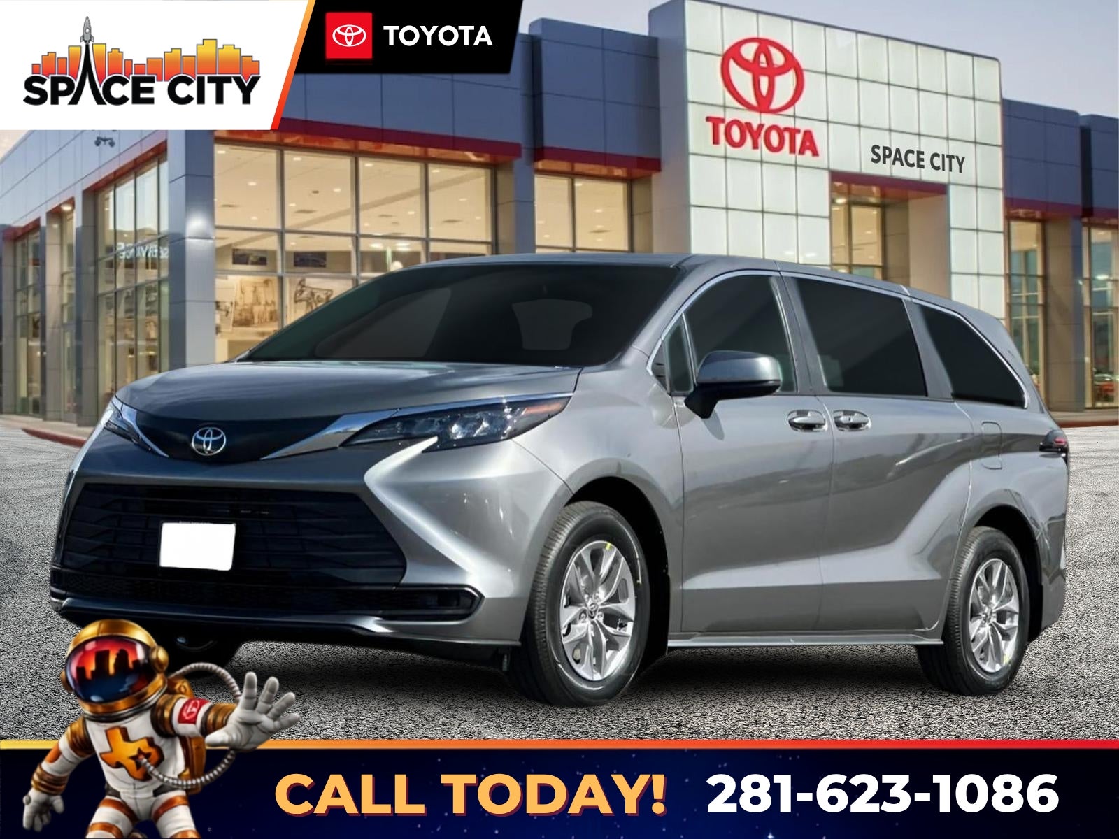 2026 Toyota Sienna LE in Heavy Metal — front three-quarter view