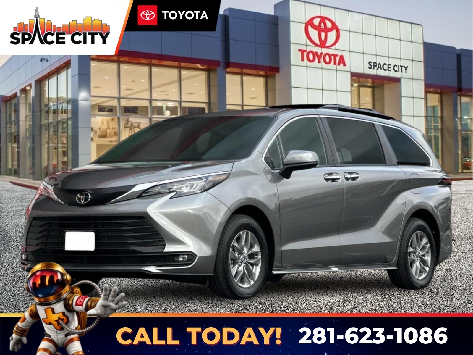 2026 Toyota Sienna XLE in Heavy Metal — front three-quarter view
