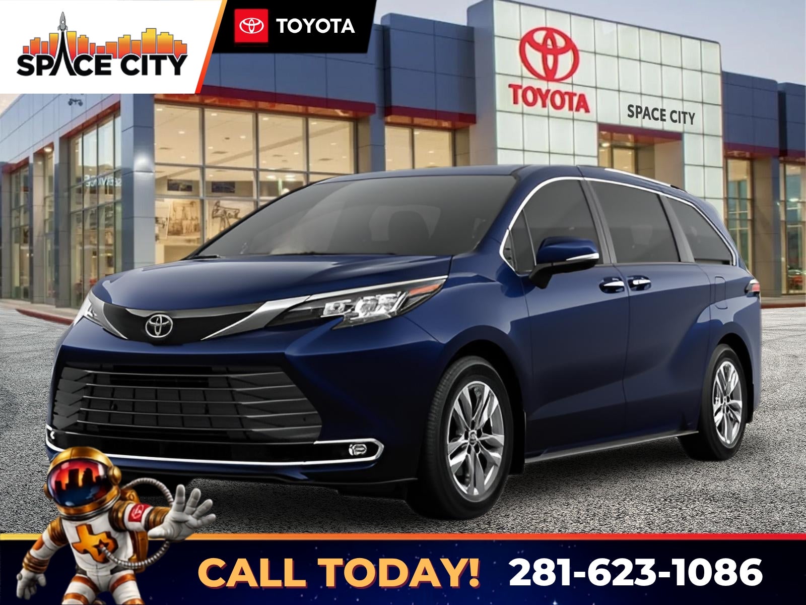 2026 Toyota Sienna Limited in Blueprint — front three-quarter view