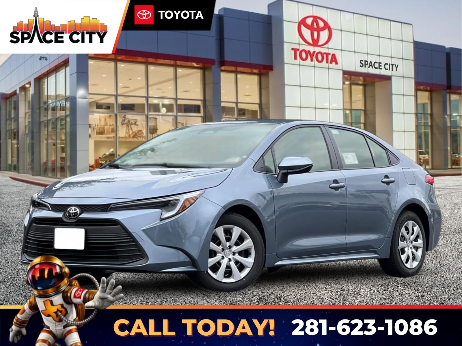 2026 Toyota Corolla Hybrid LE in Celestite — front three-quarter view