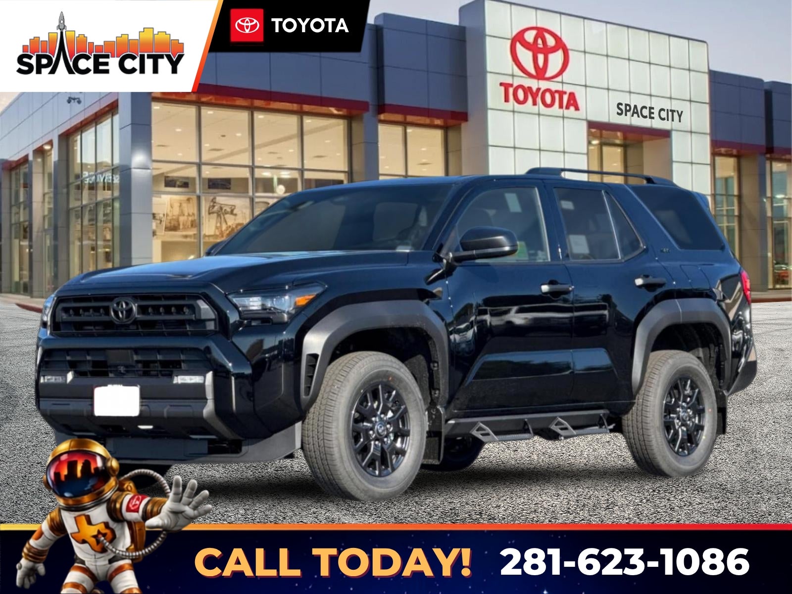 2026 Toyota 4Runner SR5 in Black — front three-quarter view