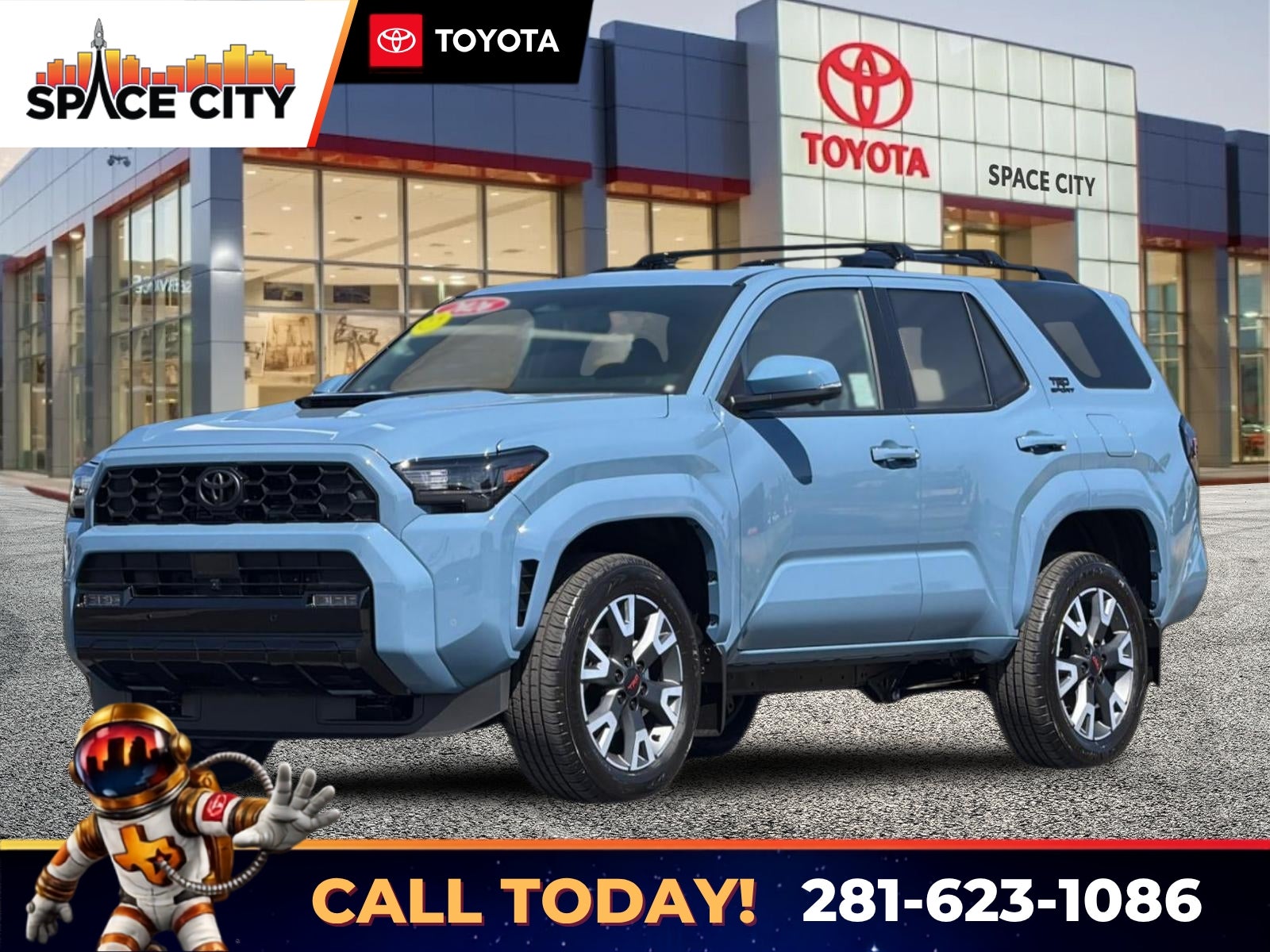 2026 Toyota 4Runner TRD Sport Premium in Heritage Blue — front three-quarter view