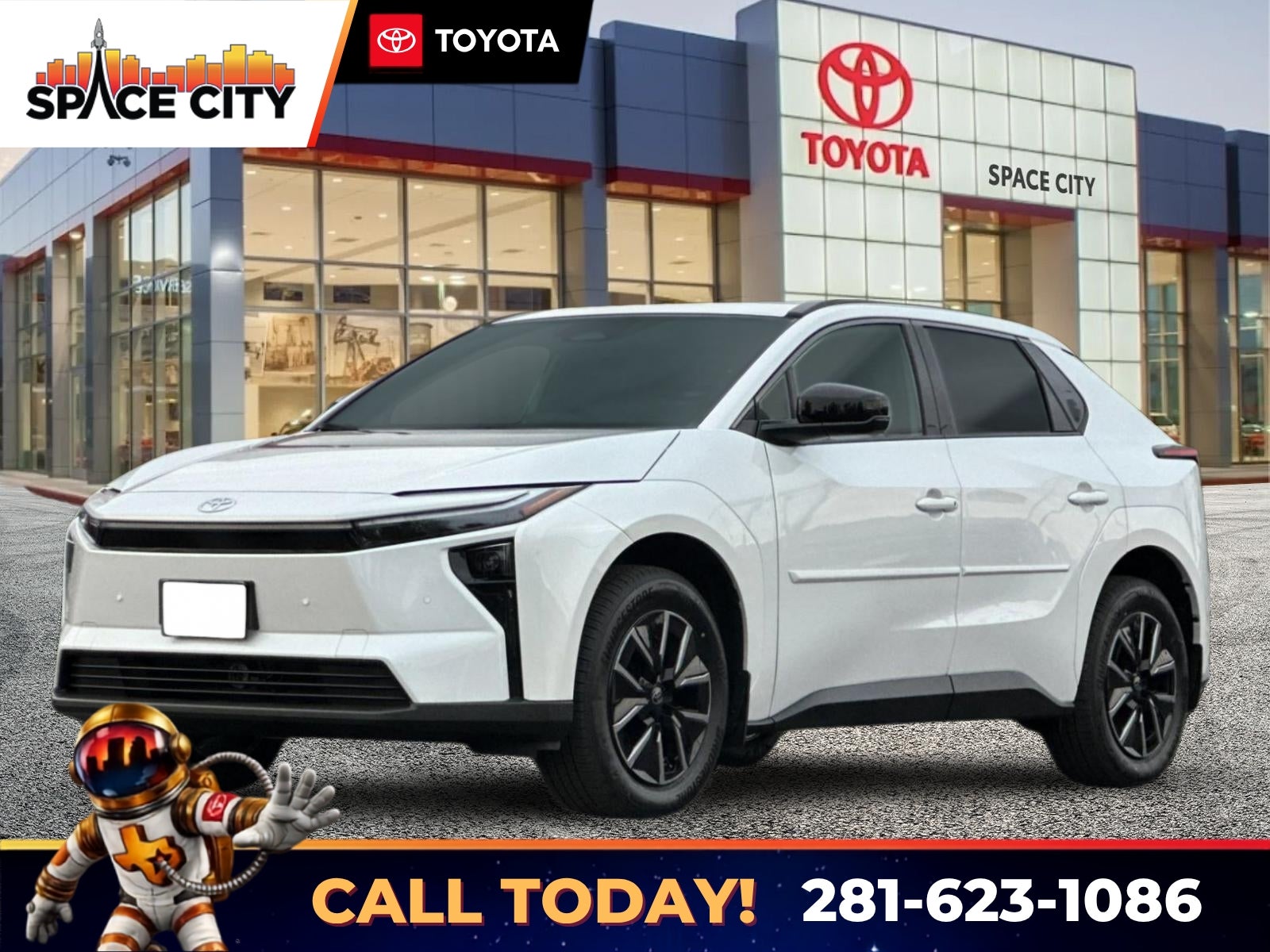2026 Toyota bZ XLE in Wind Chill Pearl — front three-quarter view