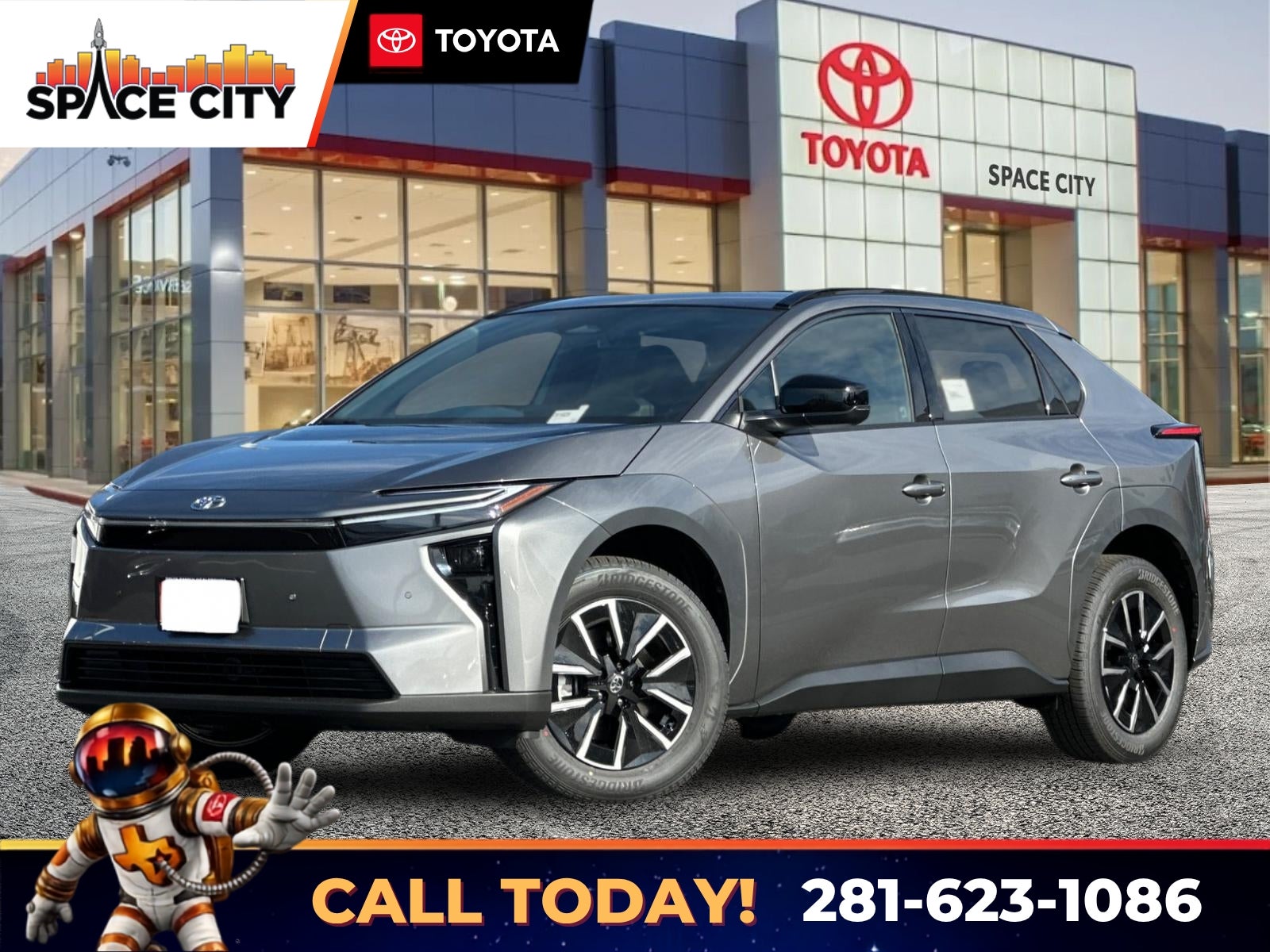 2026 Toyota bZ XLE in Heavy Metal — front three-quarter view