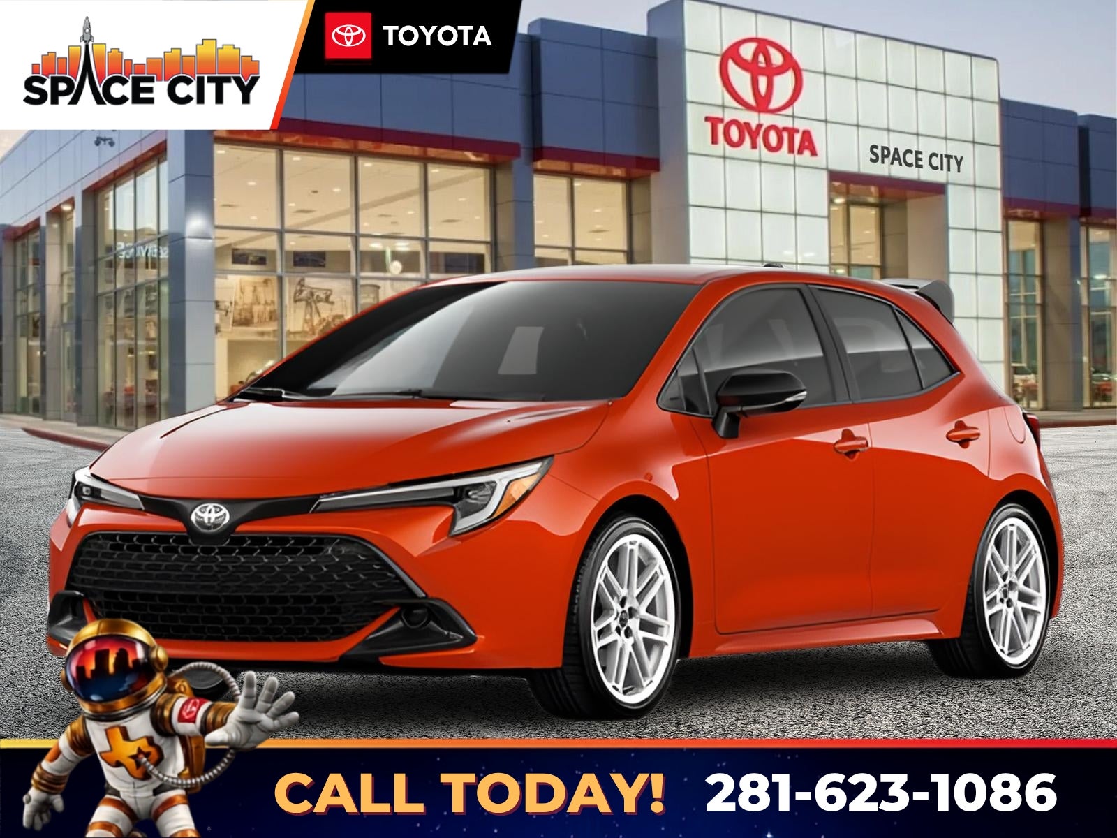 2026 Toyota Corolla FX in Inferno — front three-quarter view